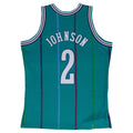 Larry Johnson Charlotte Hornets NBA Mitchell & Ness Men Teal 1992-93 Hardwood Classics Swingman Jersey product image 1,