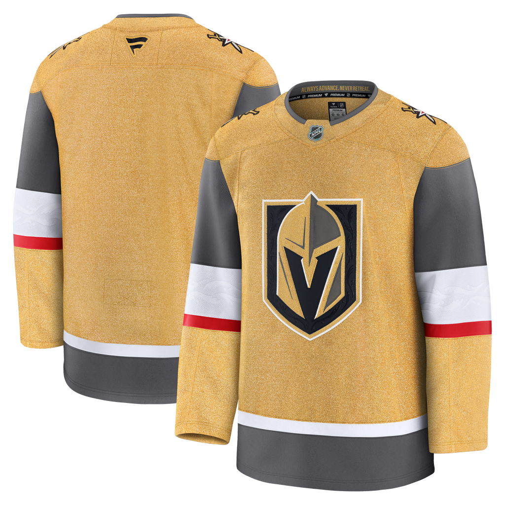 Las Vegas Golden Knights NHL Fanatics Branded Men Gold Premium Jersey product image 3, provided for visual reference and