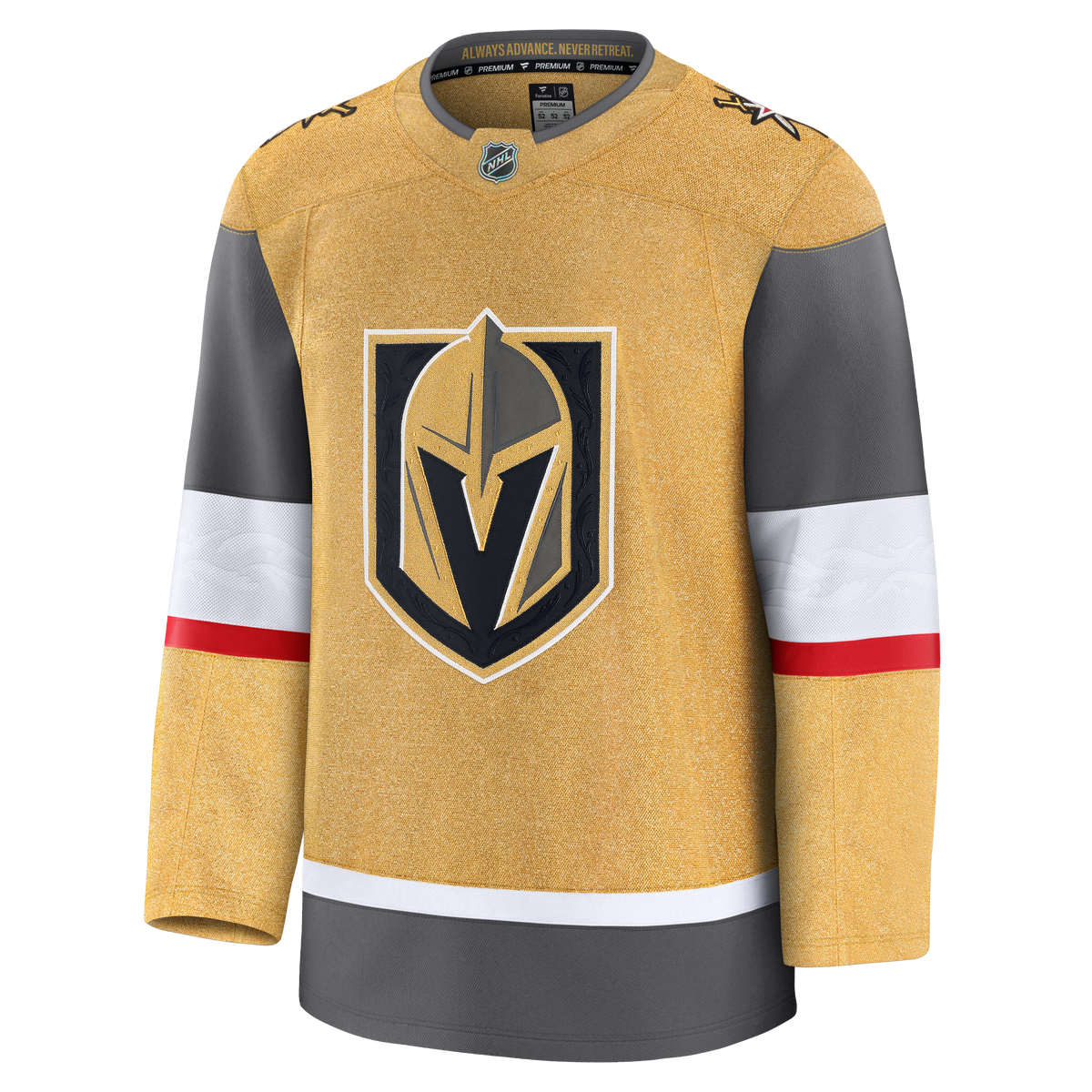 Las Vegas Golden Knights NHL Fanatics Branded Men Gold Premium Jersey product image 1, provided for visual reference and