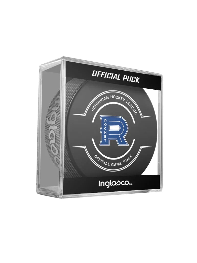 Laval Rocket AHL Inglasco 2024-25 Officially Licensed Game Hockey Puck product image 1, provided for visual reference and