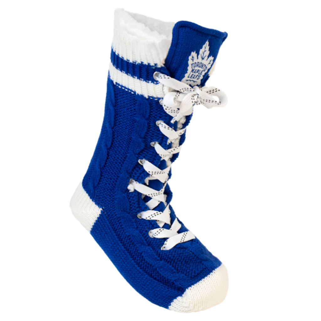 Toronto Maple Leafs NHL Hockey Sockey Unisex Royal Slipper Skates Socks product image 3, provided for visual reference and