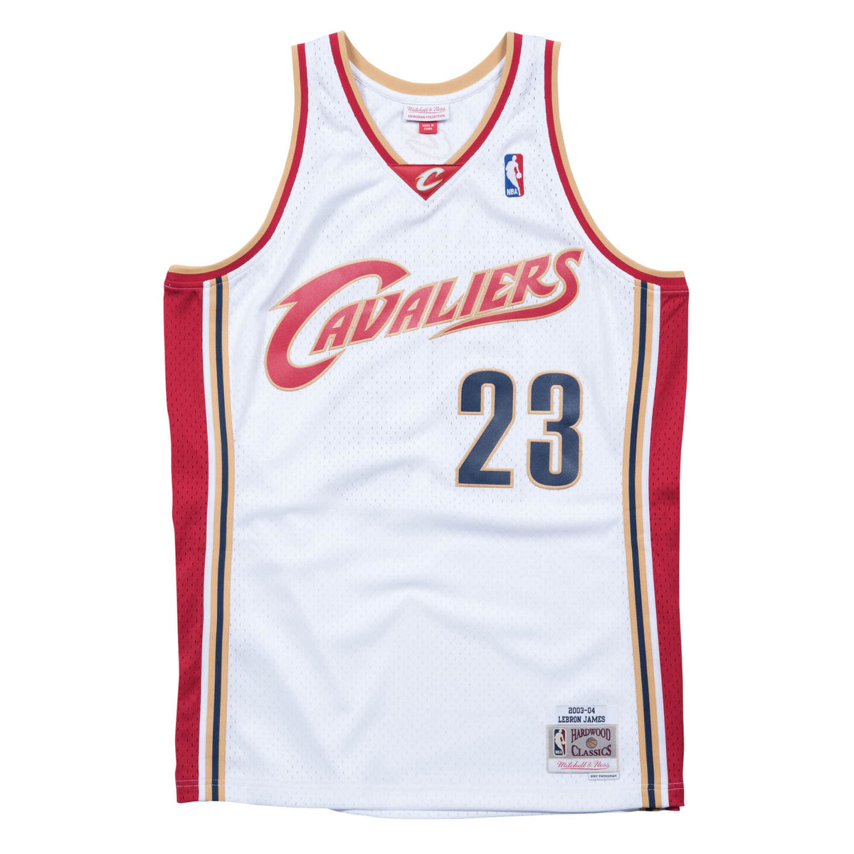 Lebron James Cleveland Cavaliers NBA Mitchell & Ness Men White 2003-04 Hardwood Classics Swingman Jersey product image 2,