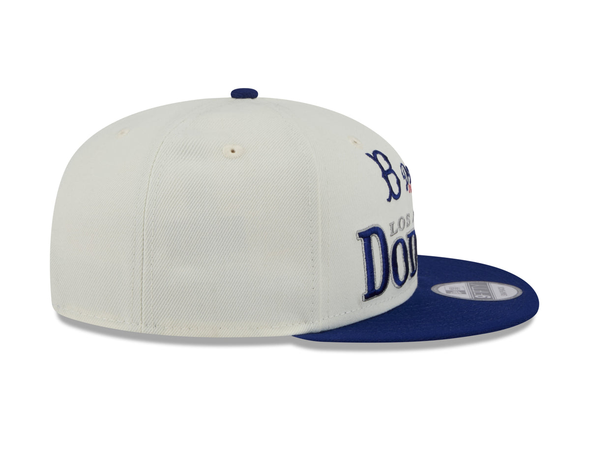 Los Angeles Dodgers MLB New Era Men Cream/Navy 9Fifty Two Tone Archive Snapback product image 6, provided for visual