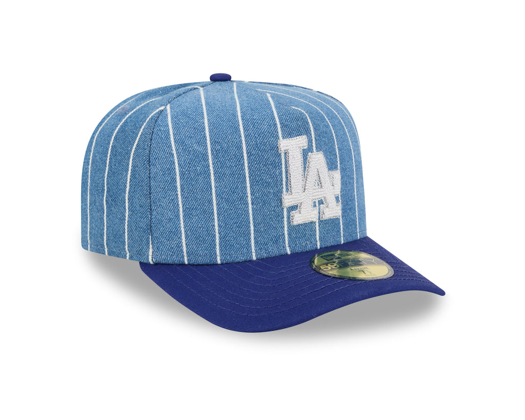 Los Angeles Dodgers MLB New Era Men Light Blue/Royal Blue 59Fifty A-Frame Parallel Fitted Hat product image 4, provided for