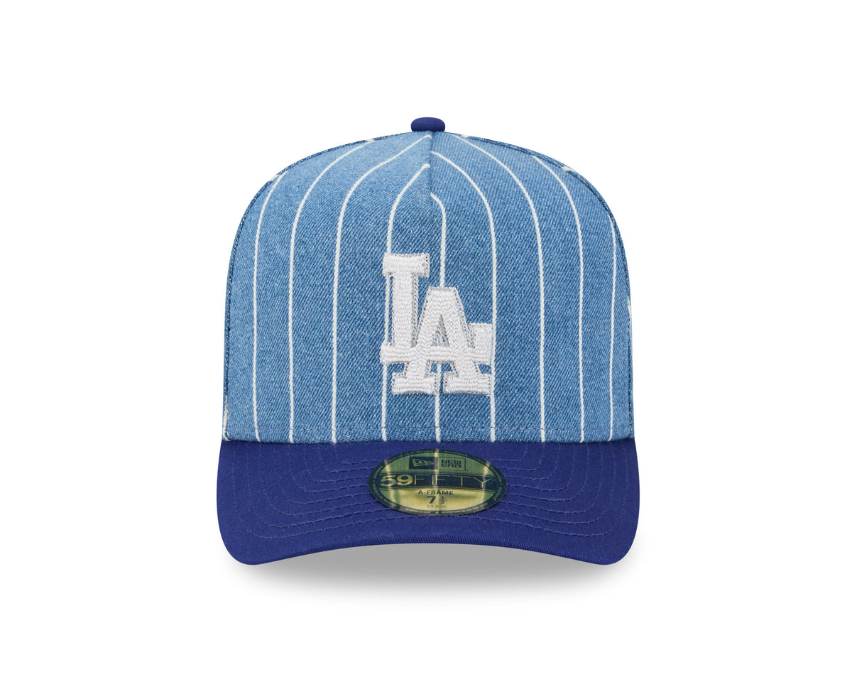 Los Angeles Dodgers MLB New Era Men Light Blue/Royal Blue 59Fifty A-Frame Parallel Fitted Hat product image 3, provided for