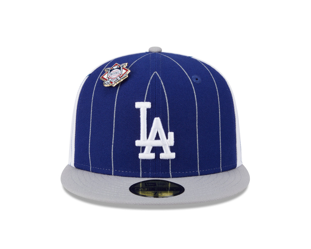 Los Angeles Dodgers MLB New Era Men Navy 59Fifty Two Tone Pinstripe Fitted Hat product image 3, provided for visual