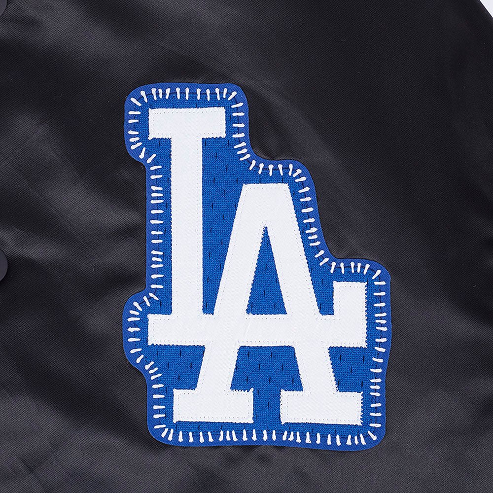 Los Angeles Dodgers MLB Pro Standard Men Black DIY Pick Stitch Rib Satin Jacket product image 6, provided for visual