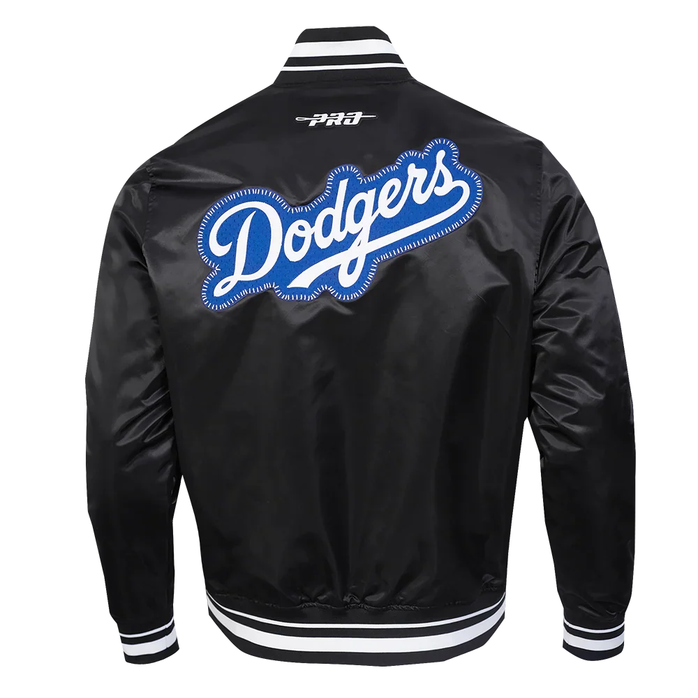 Los Angeles Dodgers MLB Pro Standard Men Black DIY Pick Stitch Rib Satin Jacket product image 2, provided for visual