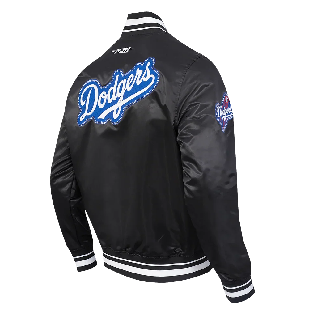 Los Angeles Dodgers MLB Pro Standard Men Black DIY Pick Stitch Rib Satin Jacket product image 4, provided for visual