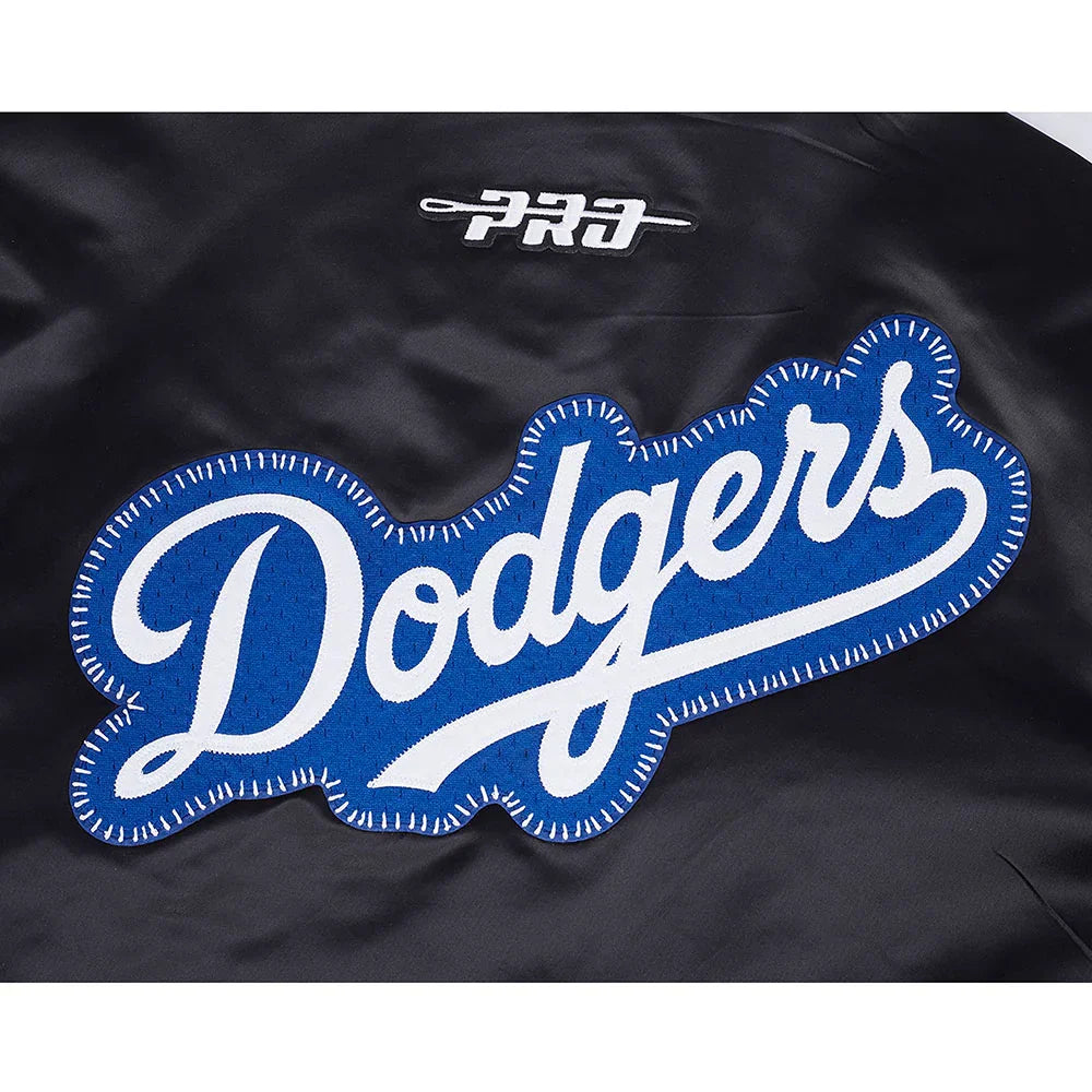 Los Angeles Dodgers MLB Pro Standard Men Black DIY Pick Stitch Rib Satin Jacket product image 5, provided for visual