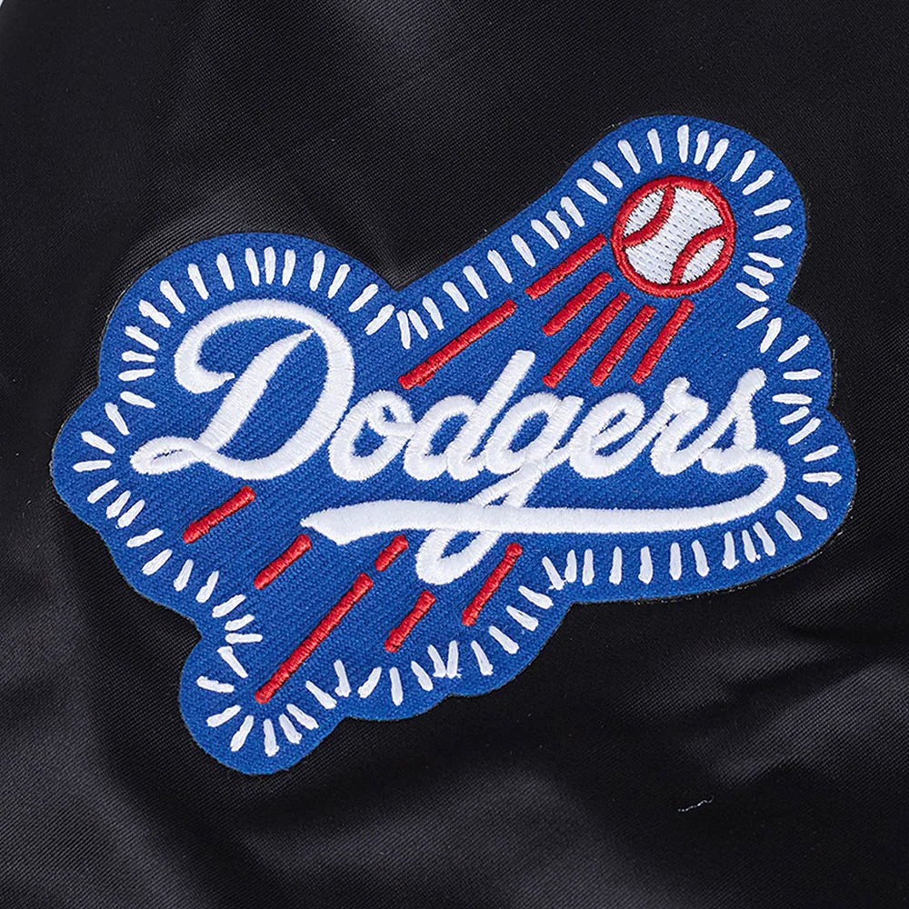 Los Angeles Dodgers MLB Pro Standard Men Black DIY Pick Stitch Rib Satin Jacket product image 8, provided for visual