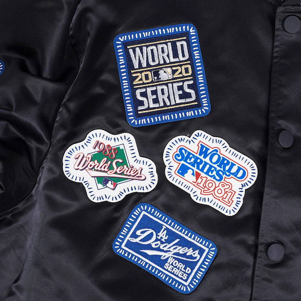 Los Angeles Dodgers MLB Pro Standard Men Black DIY Pick Stitch Rib Satin Jacket product image 10, provided for visual