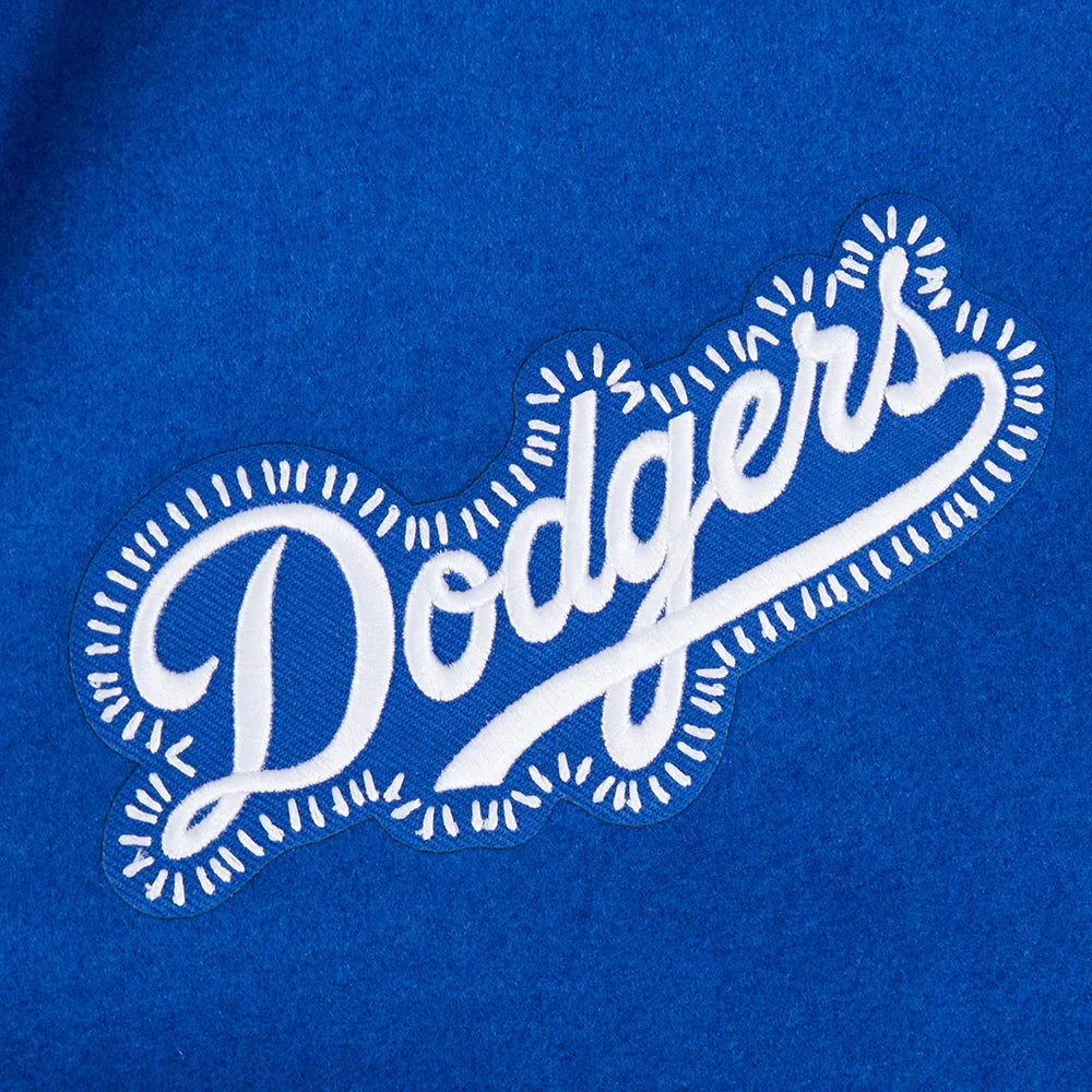 Los Angeles Dodgers MLB Pro Standard Men Royal Blue DIY Pick Stitch Rib Wool Varsity Jacket product image 10, provided for