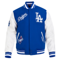 Los Angeles Dodgers MLB Pro Standard Men Royal Blue DIY Pick Stitch Rib Wool Varsity Jacket product image 1, provided for