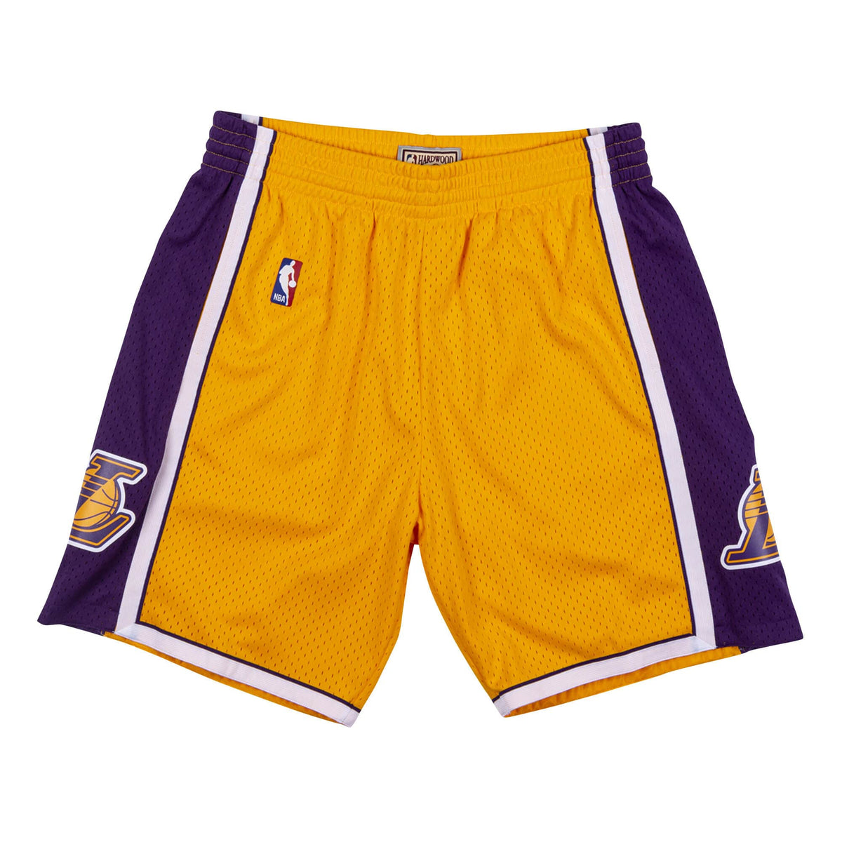 Los Angeles Lakers NBA Mitchell & Ness Men Gold/Purple 2009-10 Hardwood Classics Swingman Shorts product image 1, provided