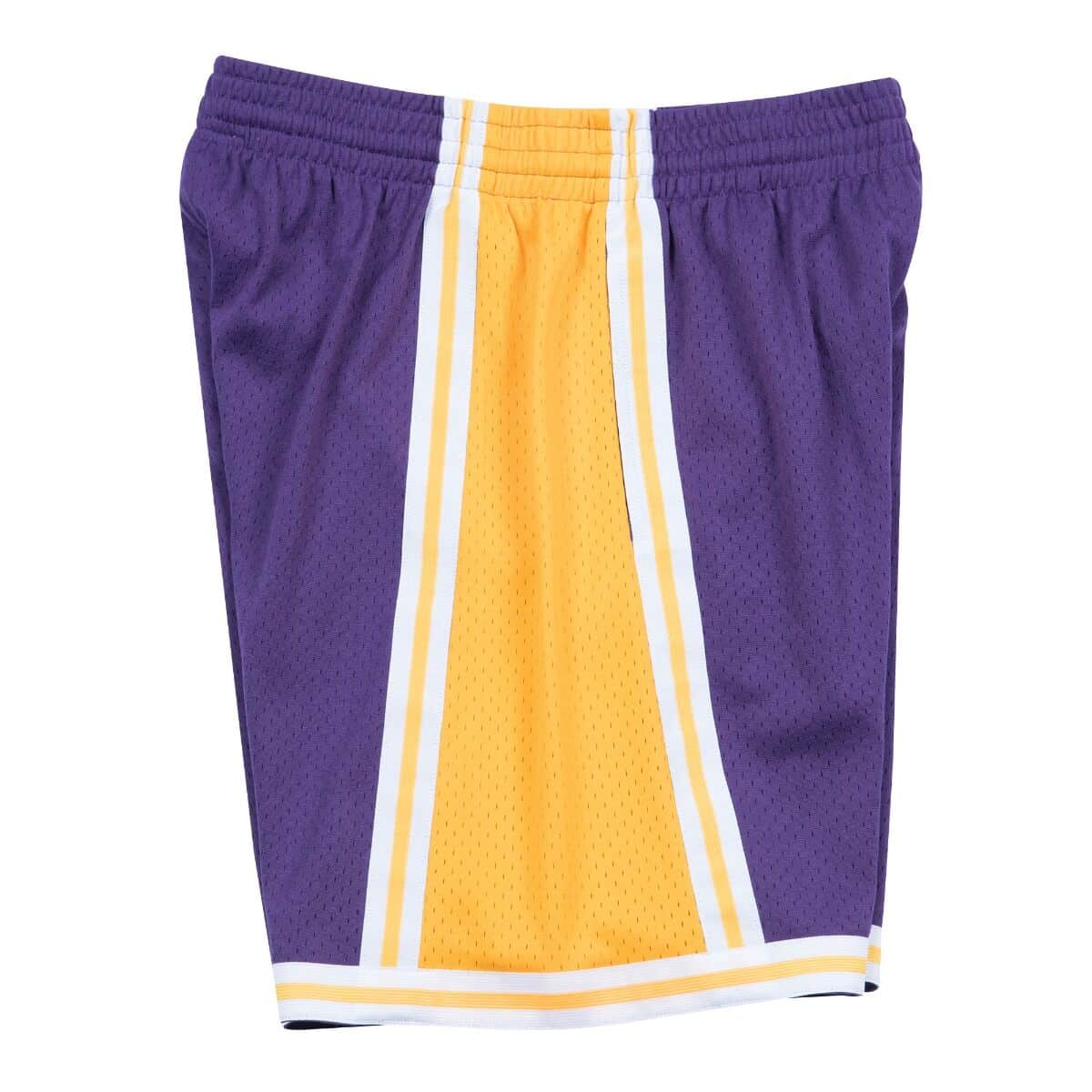 Los Angeles Lakers NBA Mitchell & Ness Men Purple 1984-85 Hardwood Classics Swingman Shorts product image 2, provided for
