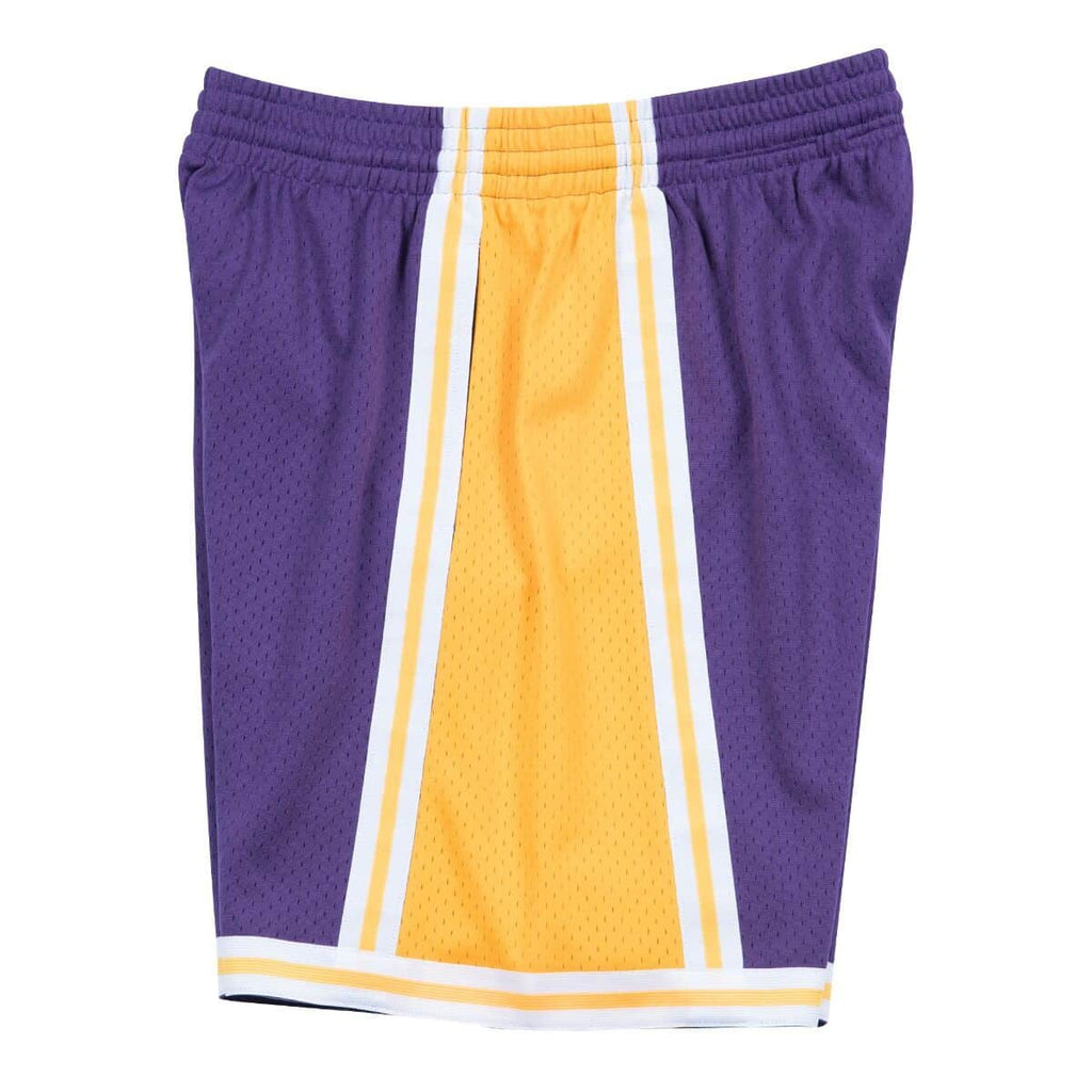 Los Angeles Lakers NBA Mitchell & Ness Men Purple 1984-85 Hardwood Classics Swingman Shorts product image 3, provided for