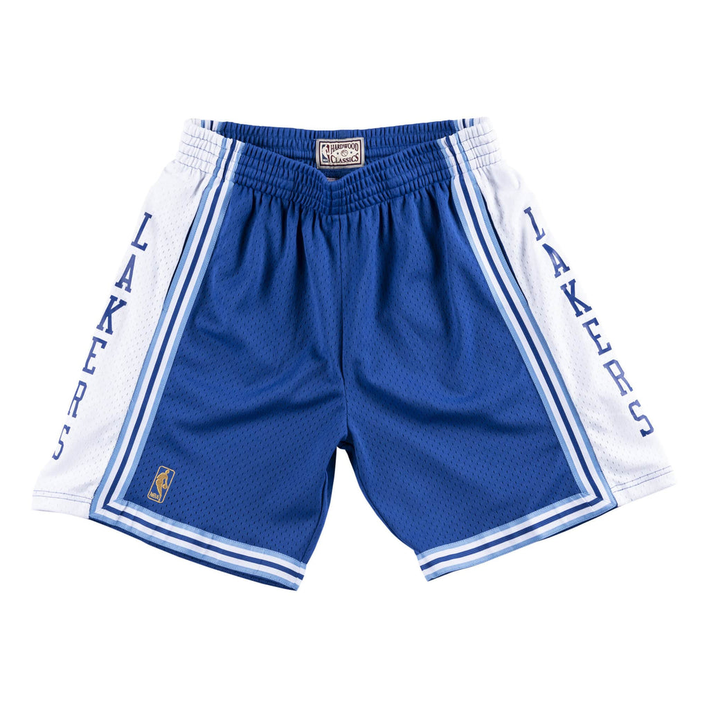 Los Angeles Lakers NBA Mitchell & Ness Men Royal Blue 1996-97 Hardwood Classics Swingman Shorts product image 1, provided