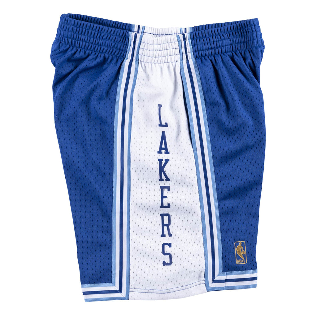 Los Angeles Lakers NBA Mitchell & Ness Men Royal Blue 1996-97 Hardwood Classics Swingman Shorts product image 3, provided