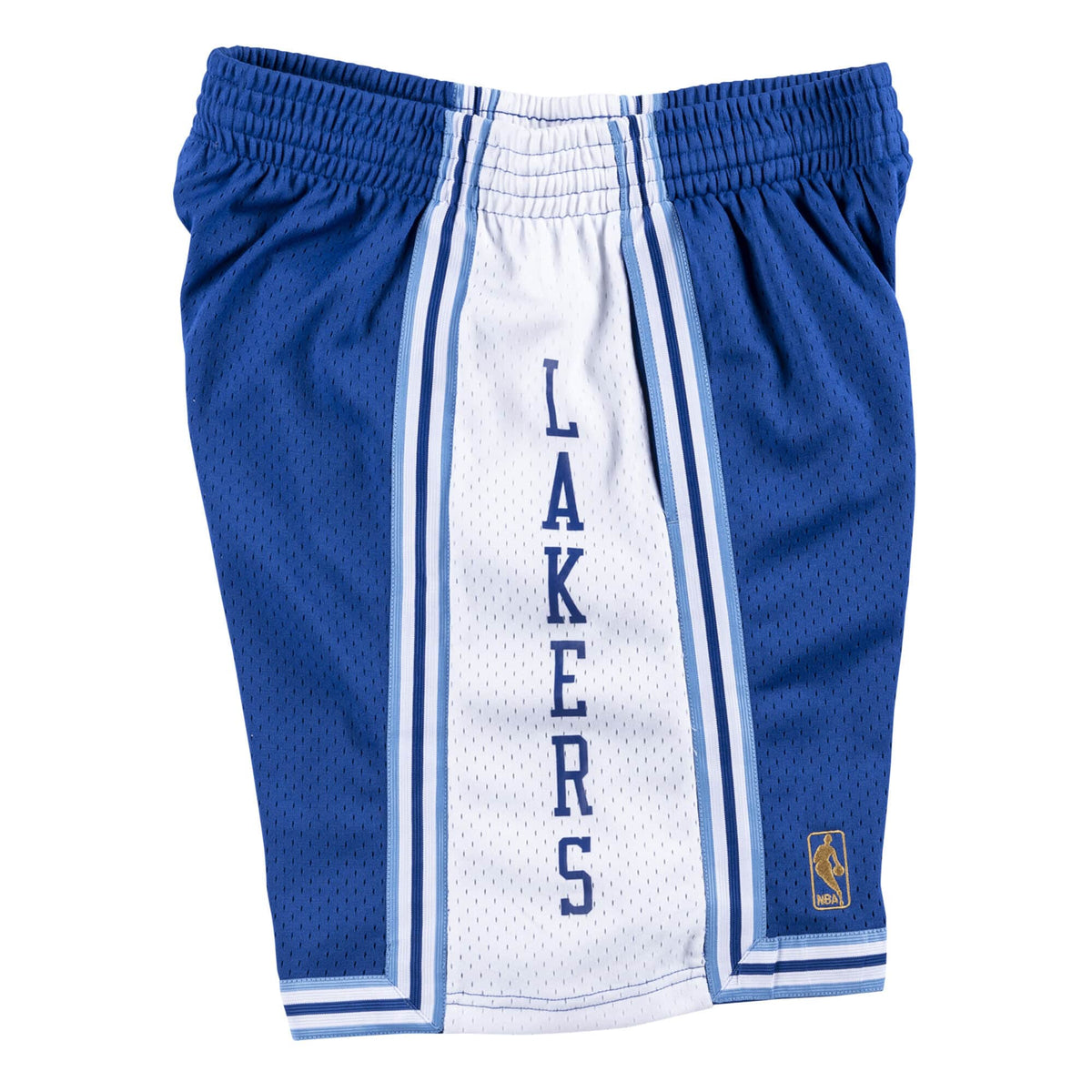 Los Angeles Lakers NBA Mitchell & Ness Men Royal Blue 1996-97 Hardwood Classics Swingman Shorts product image 3, provided