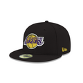 Los Angeles Lakers NBA New Era Men Black 59Fifty Fitted Hat product image 1, provided for visual reference and product