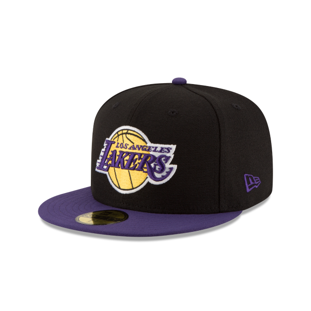 Los Angeles Lakers NBA New Era Men Black/Purple 59Fifty Two Tone Fitted Hat product image 1, provided for visual reference