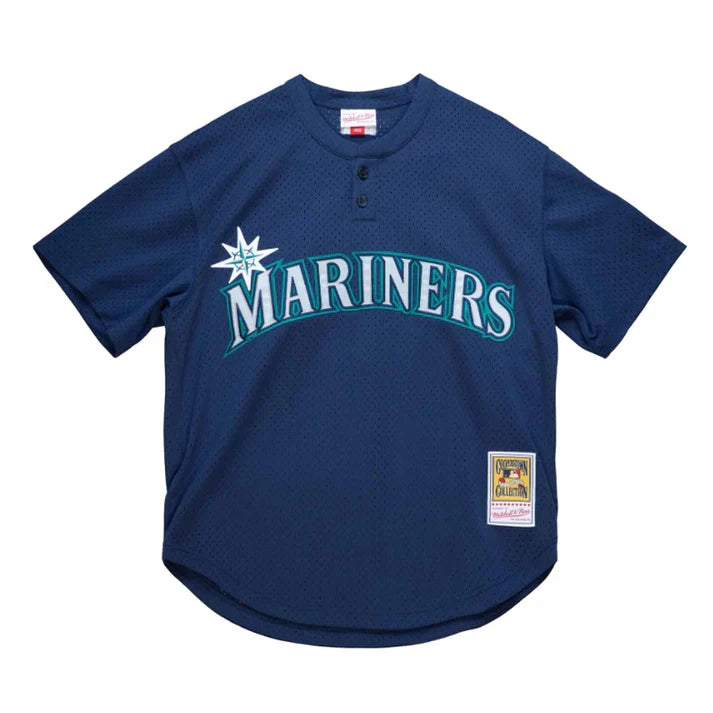 Ichiro Suzuki Seattle Mariners MLB Mitchell & Ness Men Navy 2002 Authentic BP Jersey product image 3, provided for visual