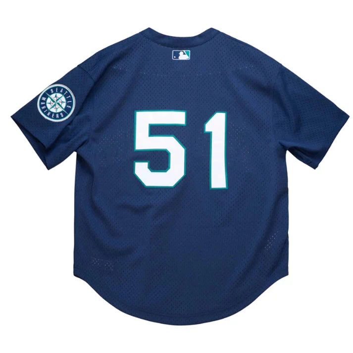 Ichiro Suzuki Seattle Mariners MLB Mitchell & Ness Men Navy 2002 Authentic BP Jersey product image 2, provided for visual