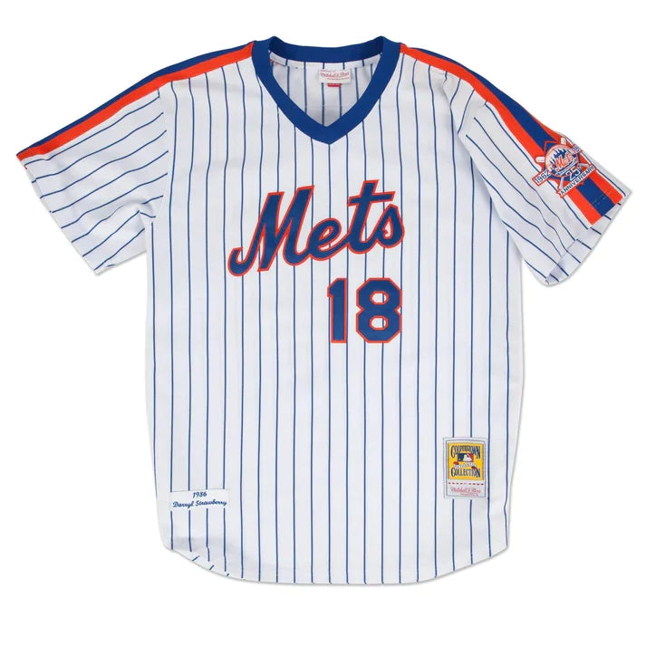 Darryl Strawberry New York Mets MLB Mitchell & Ness Men White 1986 Authentic Jersey product image 2, provided for visual