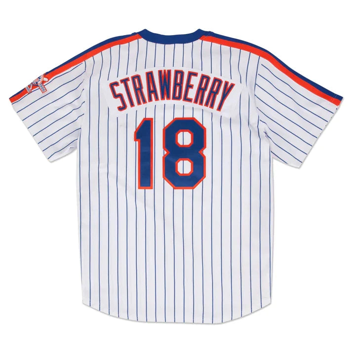 Darryl Strawberry New York Mets MLB Mitchell & Ness Men White 1986 Authentic Jersey product image 1, provided for visual