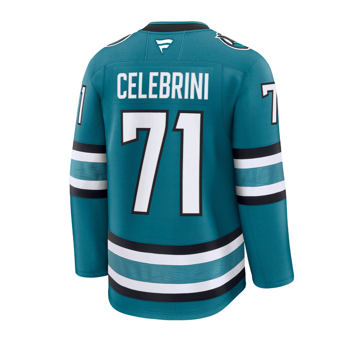 Macklin Celebrini San Jose Sharks NHL Fanatics Branded Men Teal Pro-Stitched Premium Jersey product image 1, provided for