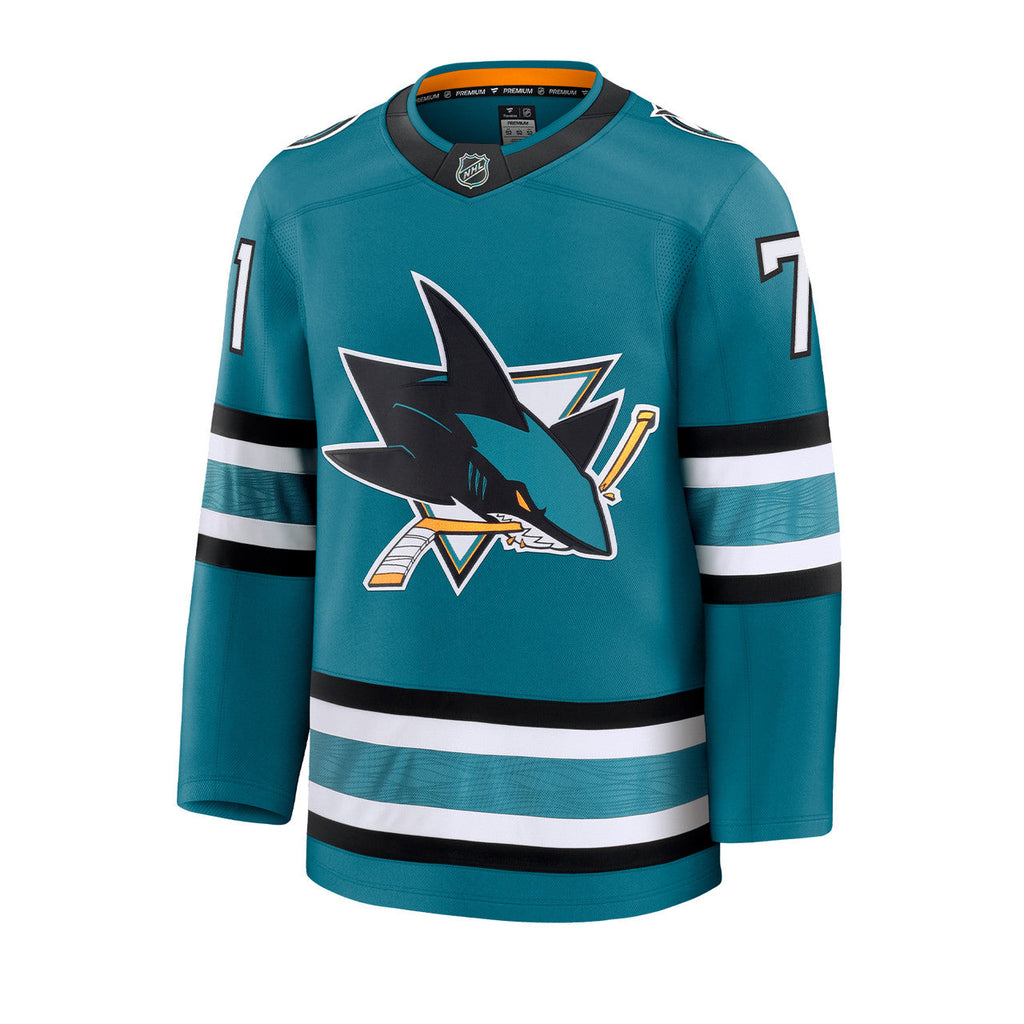 Macklin Celebrini San Jose Sharks NHL Fanatics Branded Men Teal Pro-Stitched Premium Jersey product image 2, provided for