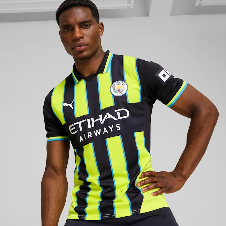 Manchester City EPL Puma Men Yellow/Navy 2024/25 Replica Jersey product image 3, provided for visual reference and product