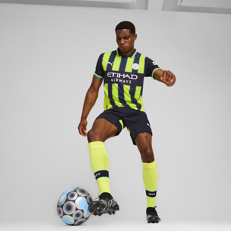 Manchester City EPL Puma Men Yellow/Navy 2024/25 Replica Jersey product image 5, provided for visual reference and product