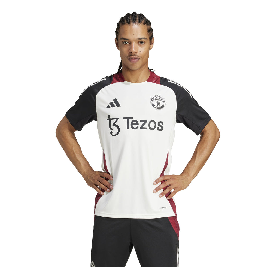Manchester United FC EPL Adidas Men White 2025 Training Jersey product image 3, provided for visual reference and product