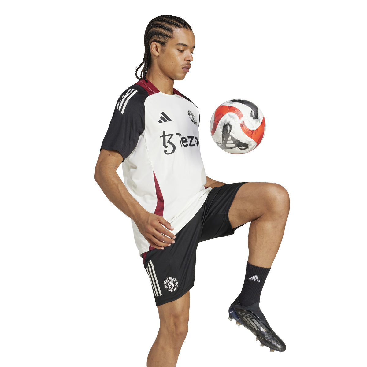 Manchester United FC EPL Adidas Men White 2025 Training Jersey product image 5, provided for visual reference and product