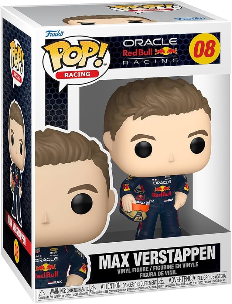 Max Verstappen Red Bull F1 Funko POP Racing Vinyl Figure #08 product image 1, provided for visual reference and product