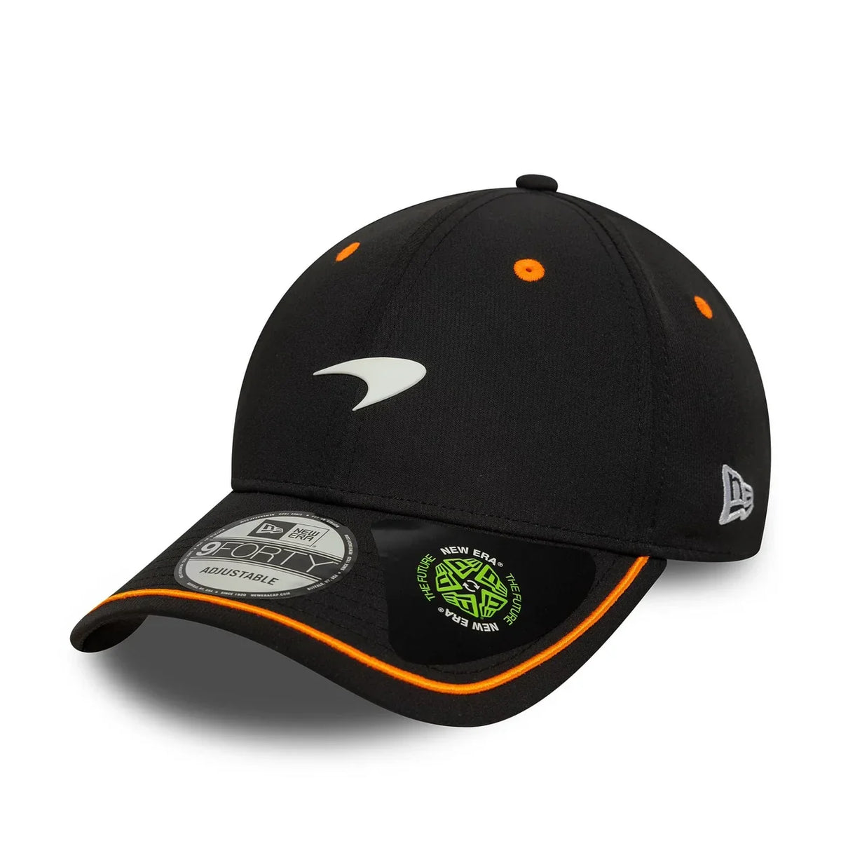 McLaren F1 New Era Men Black 9Forty Pop Adjustable Hat product image 1, provided for visual reference and product detail
