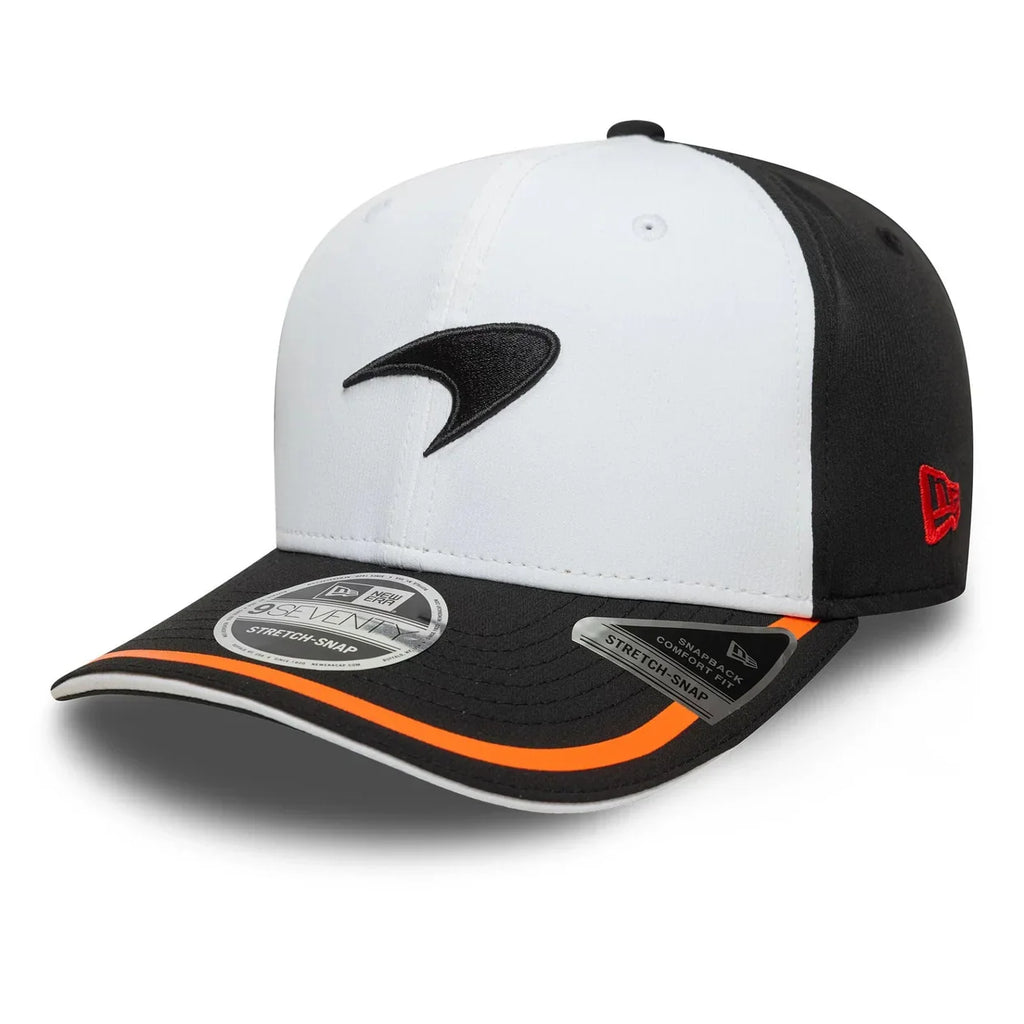 McLaren F1 New Era Men White 9Seventy Retro Stretch Snapback product image 1, provided for visual reference and product