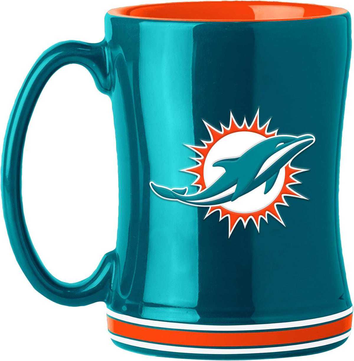 Miami Dolphins NFL TSV 14oz Teal Sculpted Mug product image 1, provided for visual reference and product detail review