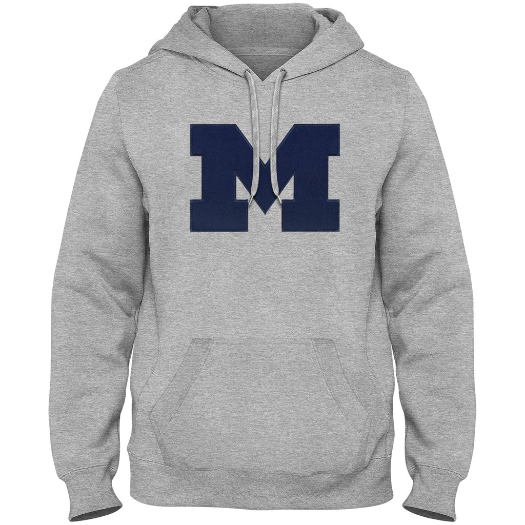 Michigan Wolverines NCAA Bulletin Men Athletics Grey Express Twill Logo Hoodie product image 1, provided for visual