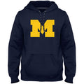 Michigan Wolverines NCAA Bulletin Men Navy Express Twill Logo Hoodie product image 1, provided for visual reference and
