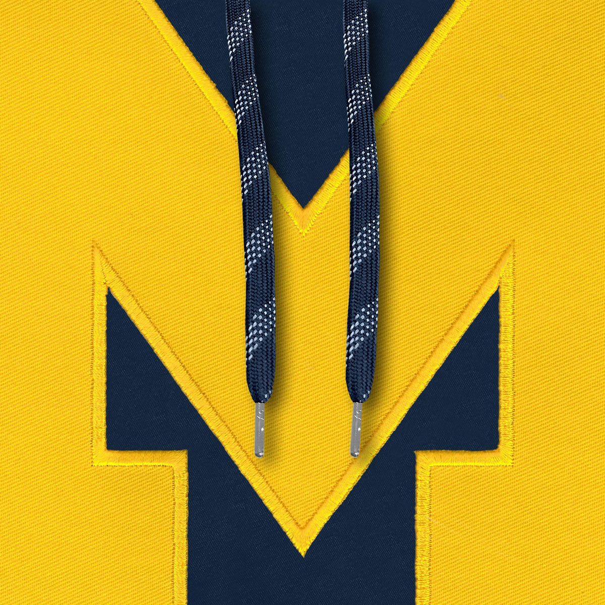 Michigan Wolverines NCAA Bulletin Men Navy Express Twill Logo Hoodie product image 2, provided for visual reference and