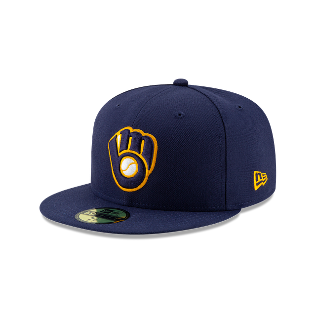 Milwaukee Brewers MLB New Era Men Navy 59Fifty Authentic Collection Alternate Fitted Hat product image 1, provided for