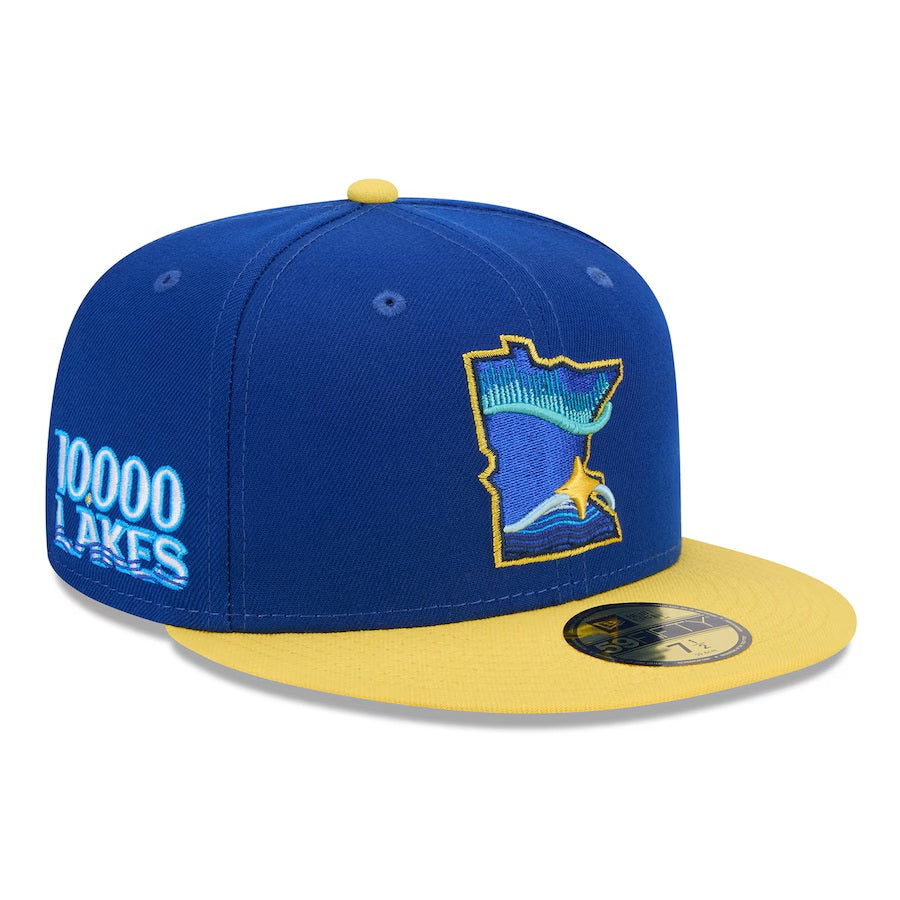 Minnesota Twins MLB New Era Men Royal Blue/Gold 59Fifty 2024 City Connect Fitted Hat product image 1, provided for visual