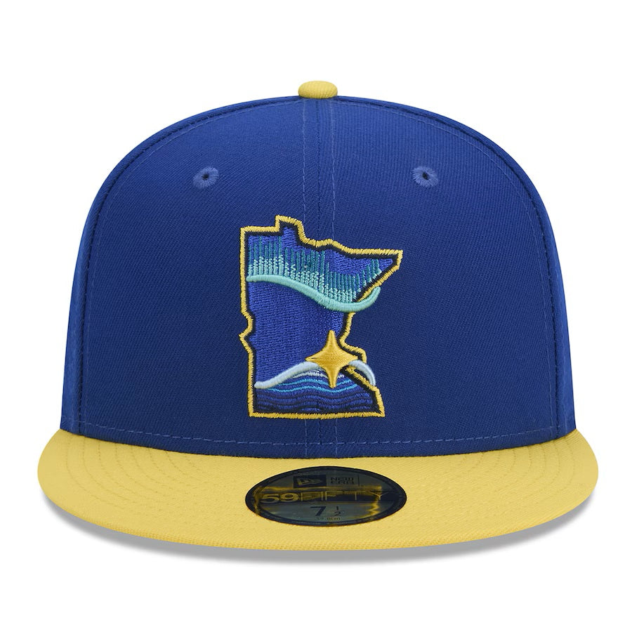 Minnesota Twins MLB New Era Men Royal Blue/Gold 59Fifty 2024 City Connect Fitted Hat product image 3, provided for visual