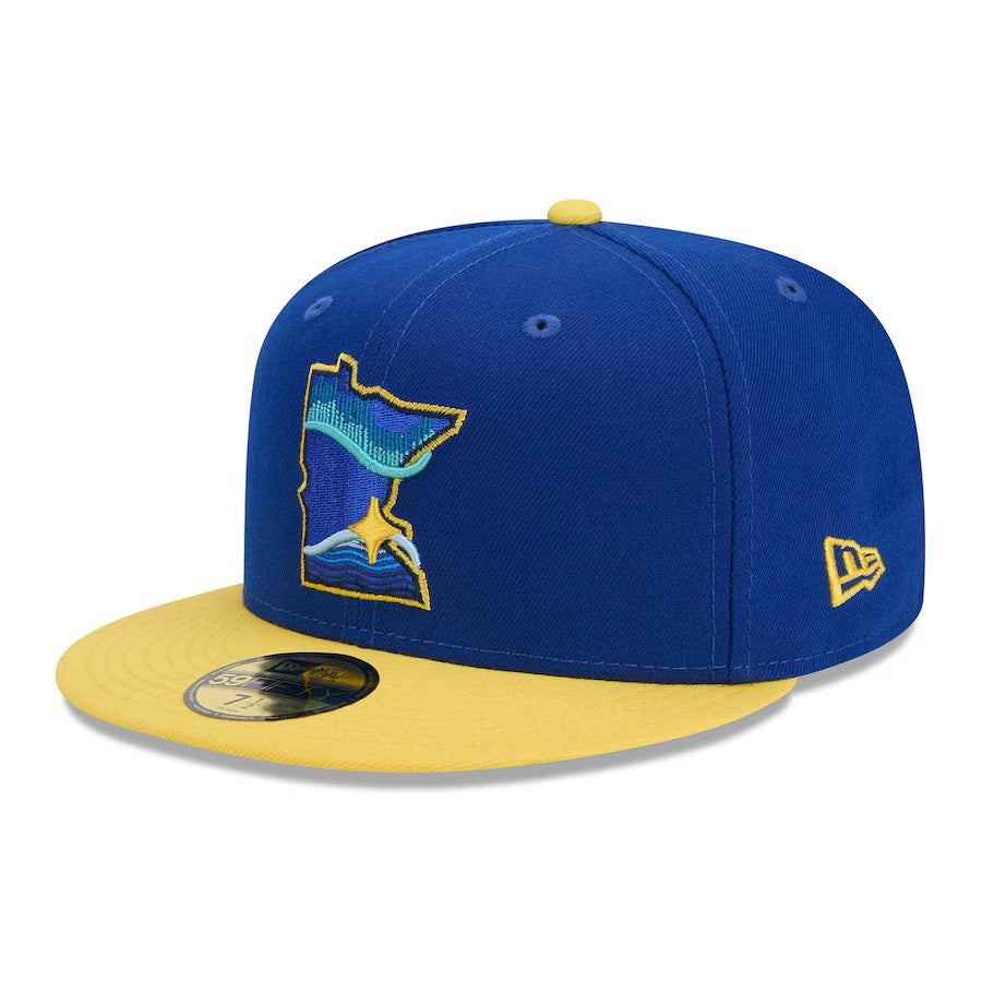 Minnesota Twins MLB New Era Men Royal Blue/Gold 59Fifty 2024 City Connect Fitted Hat product image 4, provided for visual