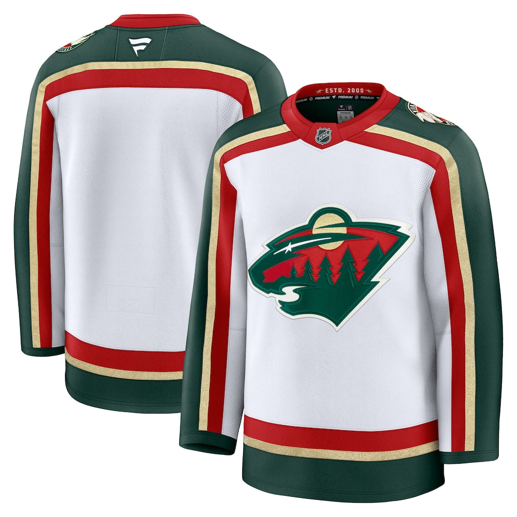 Minnesota Wild NHL Fanatics Branded Men White 25th Anniversary Premium Jersey product image 3, provided for visual reference
