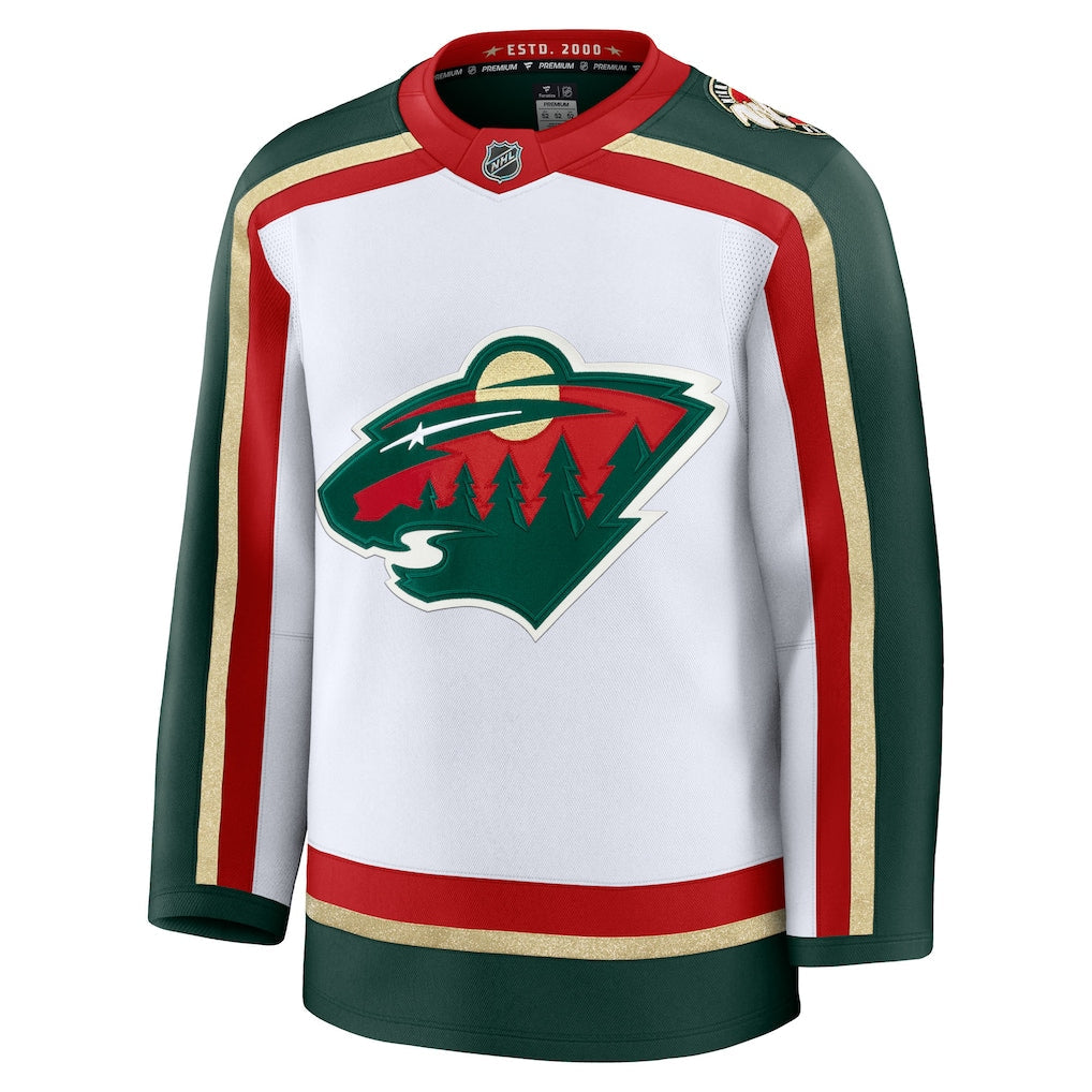 Minnesota Wild NHL Fanatics Branded Men White 25th Anniversary Premium Jersey product image 1, provided for visual reference