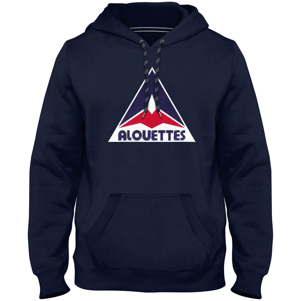 Montreal Alouettes CFL Bulletin Men Navy Express Twill Retro Logo Hoodie product image 1, provided for visual reference and